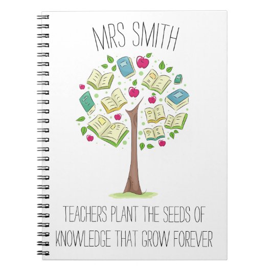 パーソナライズされた先生ギフト手帳 ノートブック (正面)