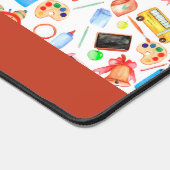 パーソナライズされた先生ギフト水の色パターン デスクマット (コーナー)