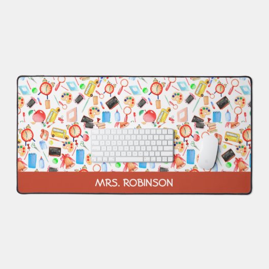 パーソナライズされた先生ギフト水の色パターン デスクマット (キーボード&マウス)