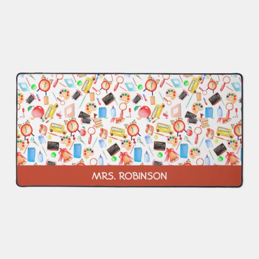 パーソナライズされた先生ギフト水の色パターン デスクマット (正面)