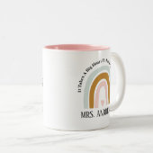 パーソナライズされた先生ギフト、カスタム先生ギフト、 ツートーンマグカップ (正面右)