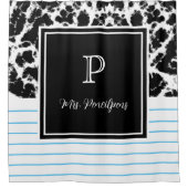 パーソナライズされた先生クラシックマーブルノート シャワーカーテン (正面)