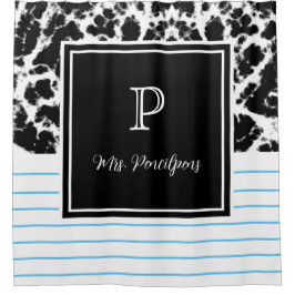 パーソナライズされた先生クラシックマーブルノート シャワーカーテン