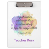 パーソナライズされた先生クリップボード(Candle引用文) クリップボード (正面)