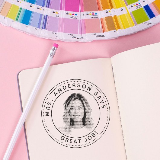 パーソナライズされた先生スタンプ付きカスタムフォトスタンプ セルフインキングスタンプ