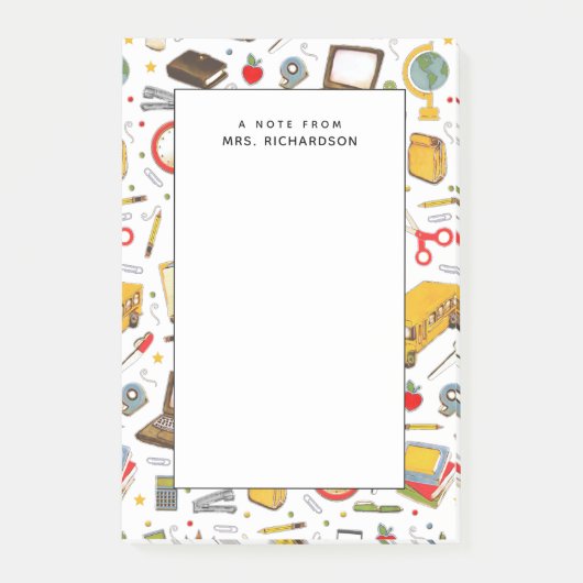 パーソナライズされた先生ノベルティ ポストイット (正面)