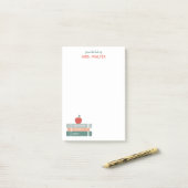 パーソナライズされた先生ノートのノートとApple ポストイット (デスク上)