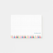 パーソナライズされた先生ノートカラフル- Pencil ポストイット (正面)