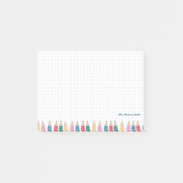 パーソナライズされた先生ノートカラフル- Pencil ポストイット