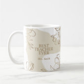パーソナライズされた先生フローラマグ コーヒーマグカップ (左)