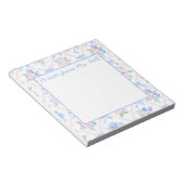 パーソナライズされた先生フローラリボン弓 ノートパッド (アングル)