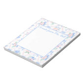 パーソナライズされた先生フローラリボン弓 ノートパッド (回転)