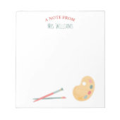 パーソナライズされた先生メモ帳のアートパレット ノートパッド (正面)