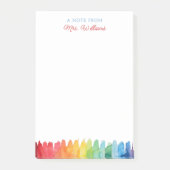 パーソナライズされた先生メモ帳レインボーウォーター色 ポストイット (正面)