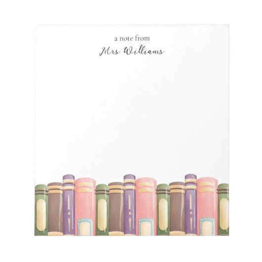 パーソナライズされた先生メモ帳 ノートパッド (正面)