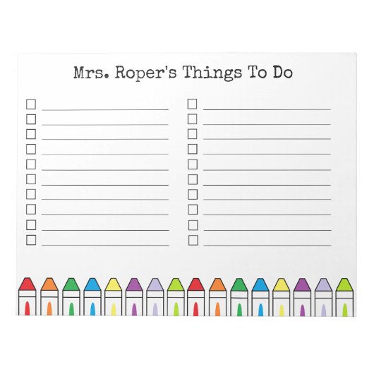 パーソナライズされた先生メモ帳 ノートパッド (正面)