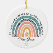 パーソナライズされた先生レインボークリスマカスタムス セラミックオーナメント (裏面)