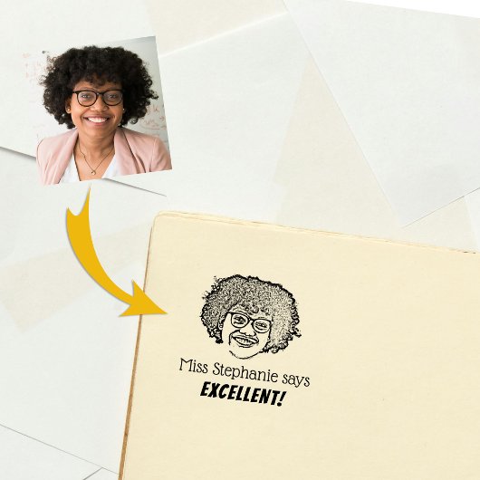 パーソナライズされた先生写真と検証 ラバースタンプ