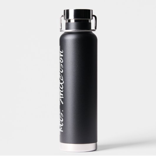 パーソナライズされた先生名スクリプト ウォーターボトル (背面)