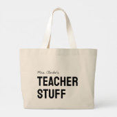 パーソナライズされた先生名ミニマルかわいい ラージトートバッグ (裏面)