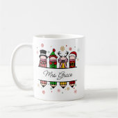 パーソナライズされた先生名鉛筆、クリスマスプレゼント コーヒーマグカップ (左)