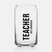 パーソナライズされた先生名 ガラス缶 (正面)