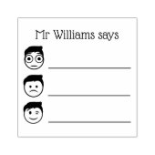 パーソナライズされた先生名Emojis認証 ラバースタンプ (インプリント)