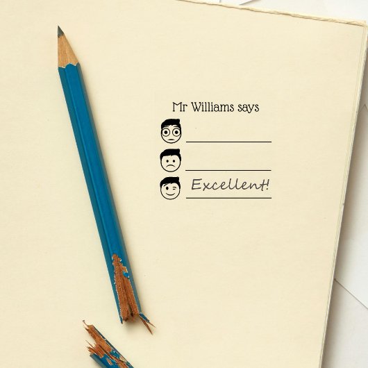 パーソナライズされた先生名Emojis認証 ラバースタンプ