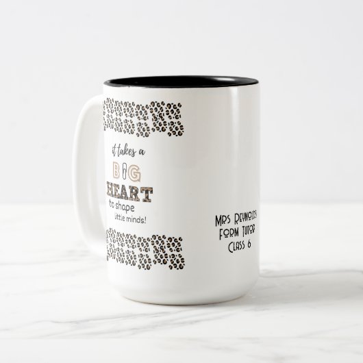 パーソナライズされた先生引用文ギフト栄養データ ツートーンマグカップ (正面左)