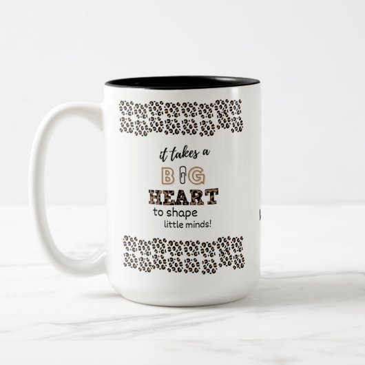 パーソナライズされた先生引用文ギフト栄養データ ツートーンマグカップ (左)