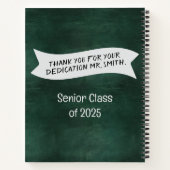 パーソナライズされた先生感謝螺旋ノート ノートブック (裏面)