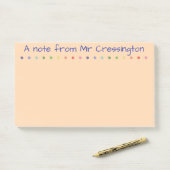 パーソナライズされた先生色のドット ポストイット (デスク)