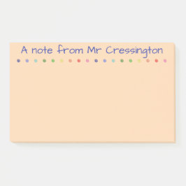 パーソナライズされた先生色のドット ポストイット