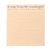 パーソナライズされた先生色ドット線 ノートパッド (正面)