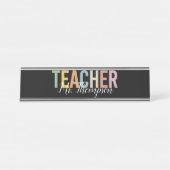 パーソナライズされた先生評価新学期 デスクネームプレート (正面)