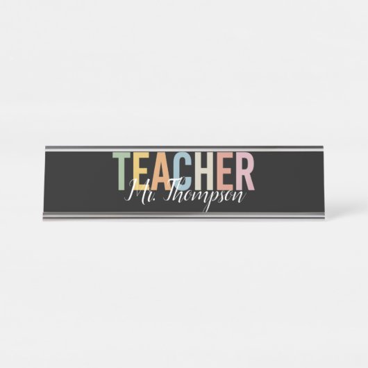 パーソナライズされた先生評価新学期 デスクネームプレート (正面)