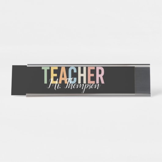 パーソナライズされた先生評価新学期 デスクネームプレート (正面)