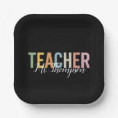 パーソナライズされた先生評価新学期 ペーパープレート (正面)