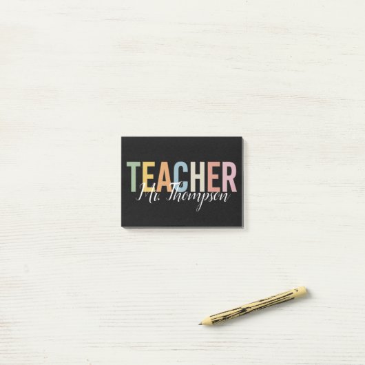 パーソナライズされた先生評価新学期 ポストイット (デスク上)