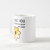 パーソナライズされた先生謝礼ギフト名前をカスタムする コーヒーマグカップ (正面左)