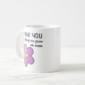 パーソナライズされた先生謝礼ギフト名前をカスタムする コーヒーマグカップ (正面左)