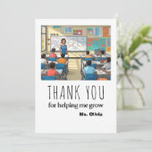 パーソナライズされた先生謝礼ギフト名前をカスタムする サンキューカード (スタンド正面)