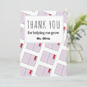パーソナライズされた先生謝礼ギフト名前をカスタムする サンキューカード (スタンド正面)