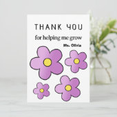 パーソナライズされた先生謝礼ギフト名前をカスタムする サンキューカード (スタンド正面)
