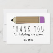 パーソナライズされた先生謝礼ギフト名前をカスタムする サンキューカード (正面)