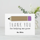 パーソナライズされた先生謝礼ギフト名前をカスタムする サンキューカード (スタンド正面)