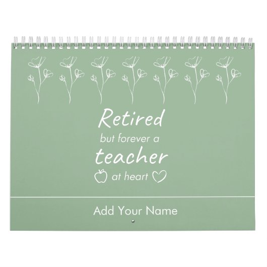 パーソナライズされた先生退職新年の贈り物 カレンダー (カバー)