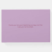 パーソナライズされた先生退職金ミニマリスト ゲストブック (裏面)