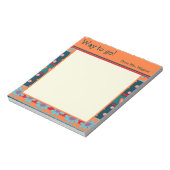 パーソナライズされた先生陽気かわいらしフローラオレンジ ノートパッド (回転)