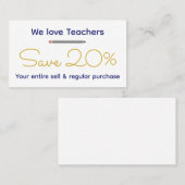 パーソナライズされた先生 – ギフカスタマイズト 割引カード (正面/裏面)